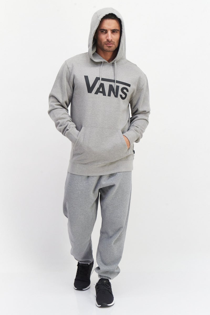 VANS Men Sportswear Fit Brand Logo Hooded Sweatshirts, Grey - Image 3